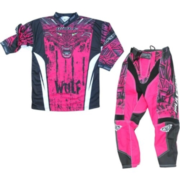 Wulfsport Aztec Junior Crossbuks Str. 26 og bluse Str. 8 - 10 år  - Pink 
